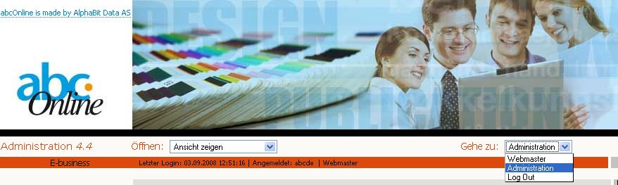 Webmaster Anmelden und Abmelden